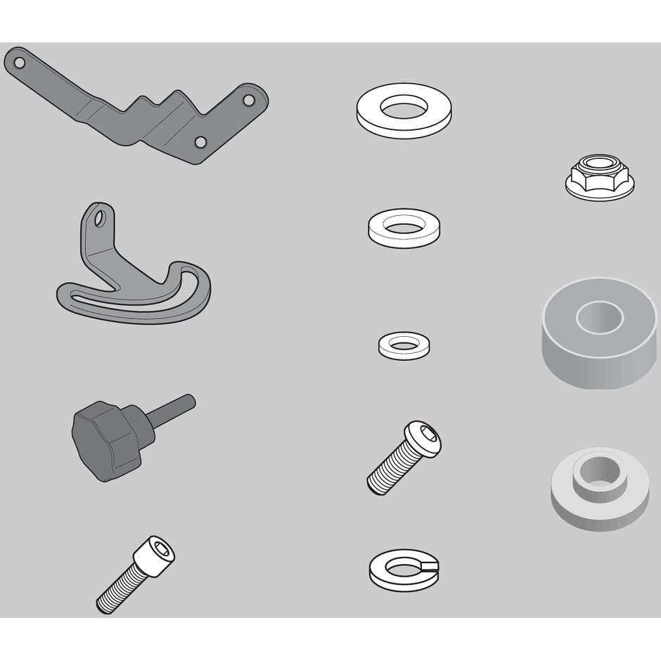 Verstärkungssatz für Scheibe 5124DT, 5124D Givi D5131KIT Für BMW R 1250 GS (19 > 23) / Adventure (19 > 24)