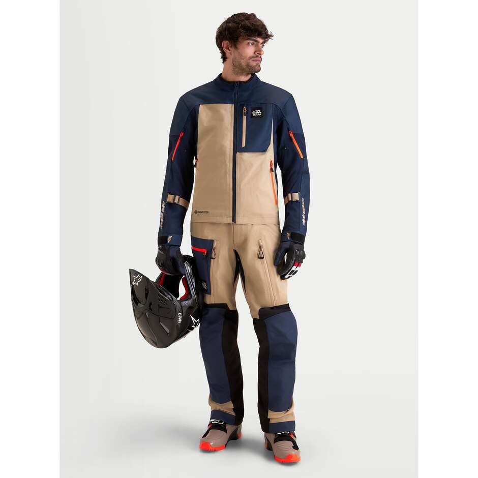 Veste de moto Alpinestars ARENIS GORE-TEX bleu marine indigo aluminium aventure