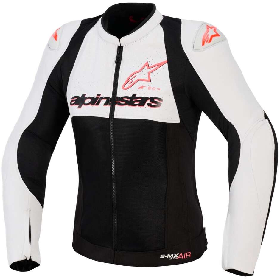 Veste de moto Alpinestars STELLA SMX AIR pour femme, gris glacé, noir, corail, fluorescent