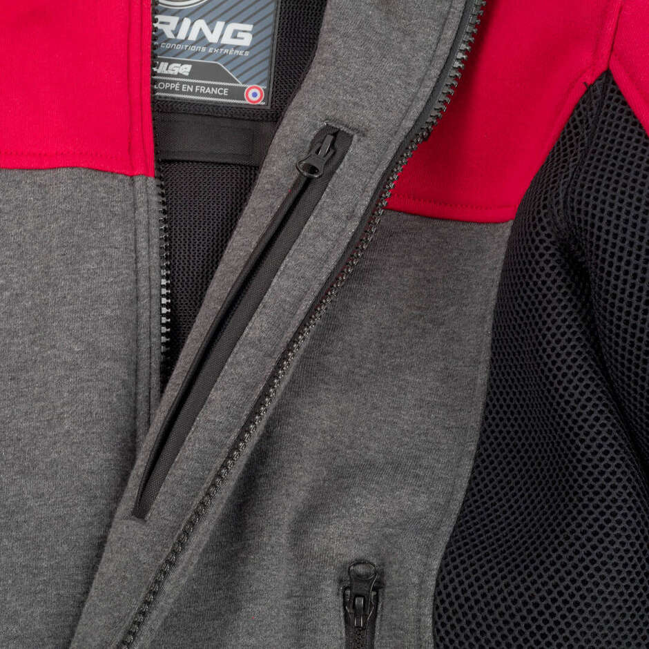 Veste de moto Bering HOODIZ VENTED Anthracite Rouge