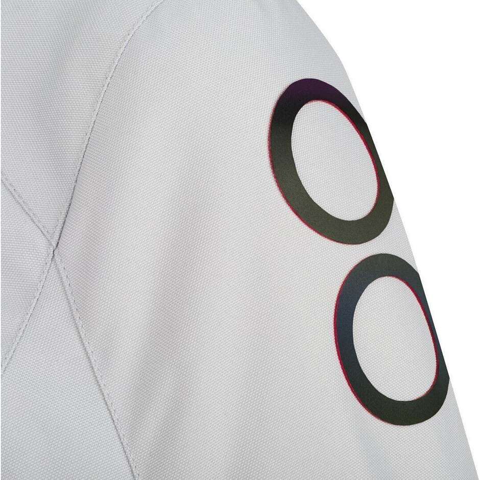 Veste de moto Bering WARWICK gris clair rouge