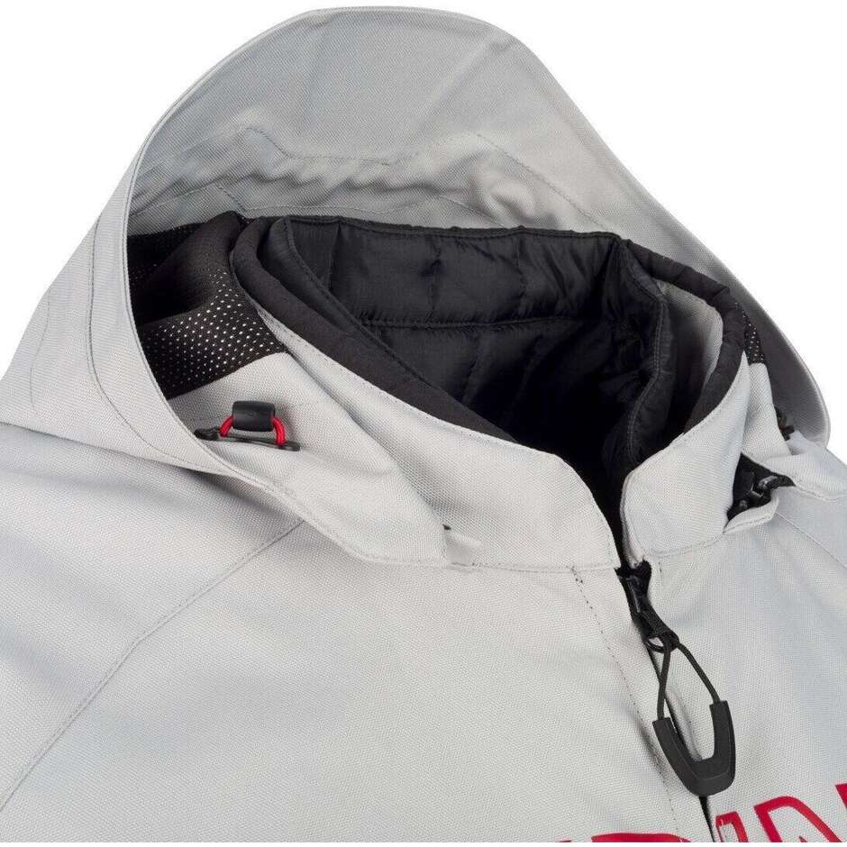 Veste de moto Bering WARWICK gris clair rouge