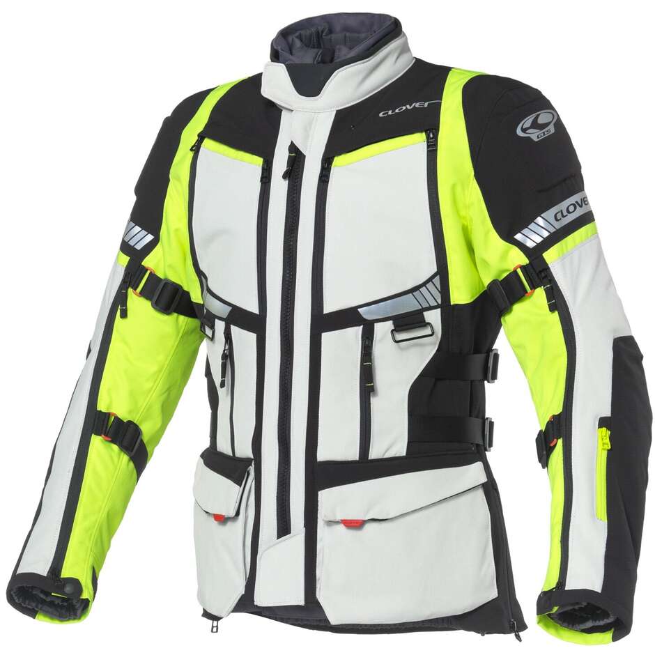 Veste de moto Clover GTS 5 WP Gris Jaune
