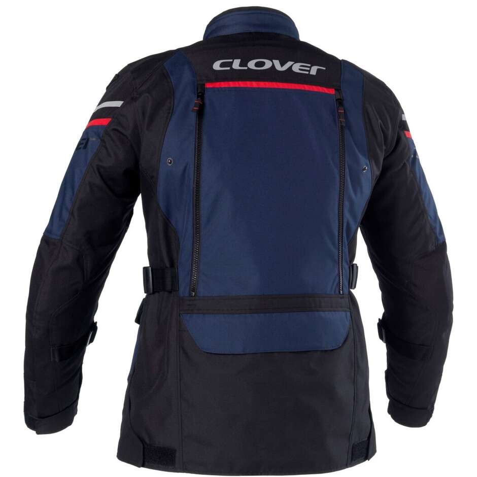 Veste de moto Clover OUTLAND 2 WP Bleu Rouge Noir