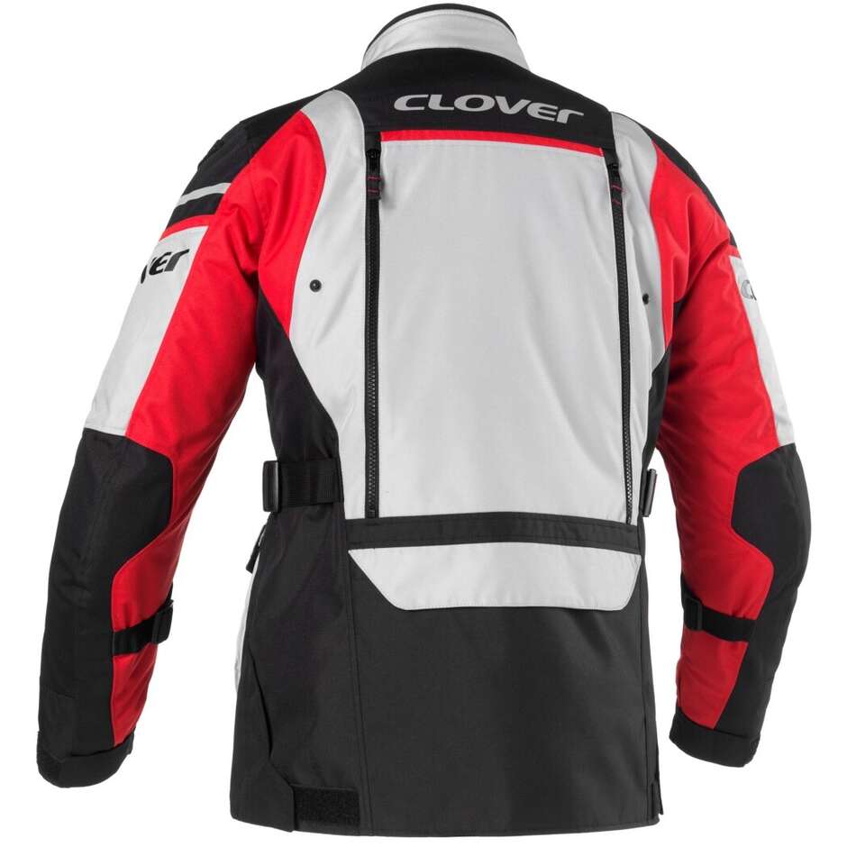 Veste de moto Clover OUTLAND 2 WP Gris Rouge Noir