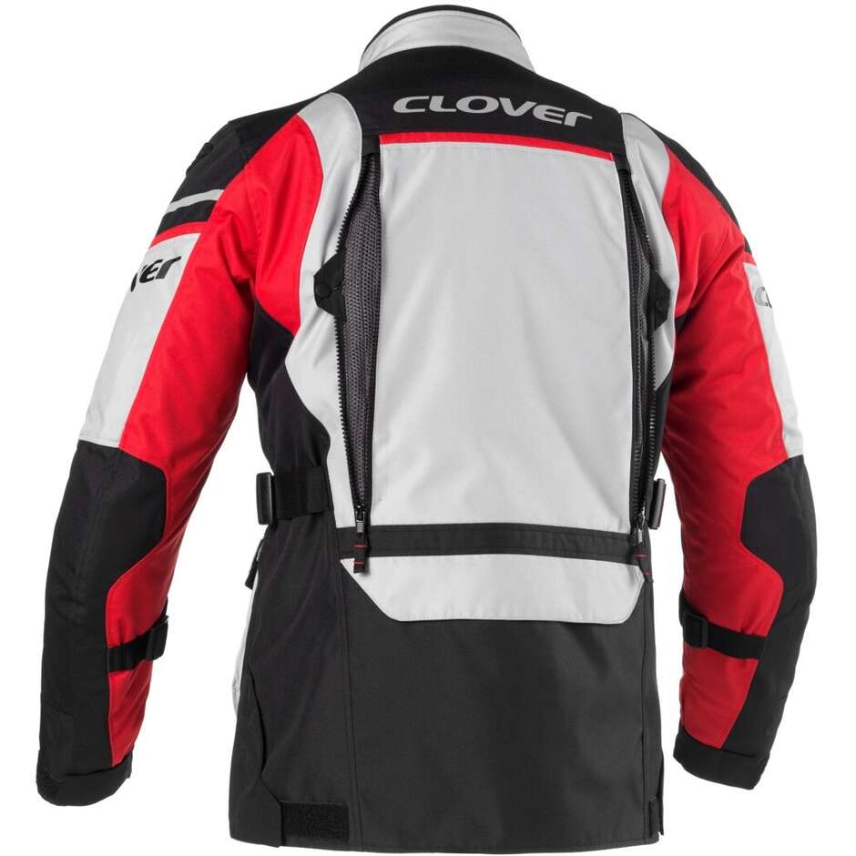 Veste de moto Clover OUTLAND 2 WP Gris Rouge Noir