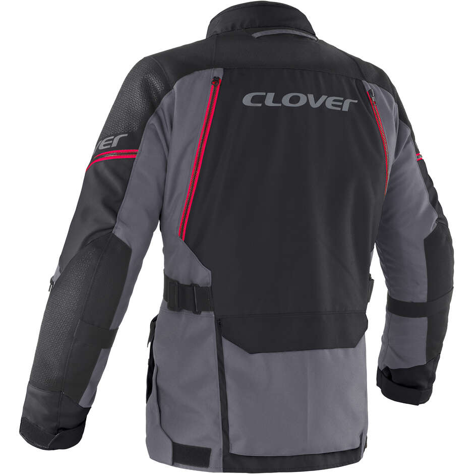 Veste de moto Clover OUTLAND 3 WP rouge et noire