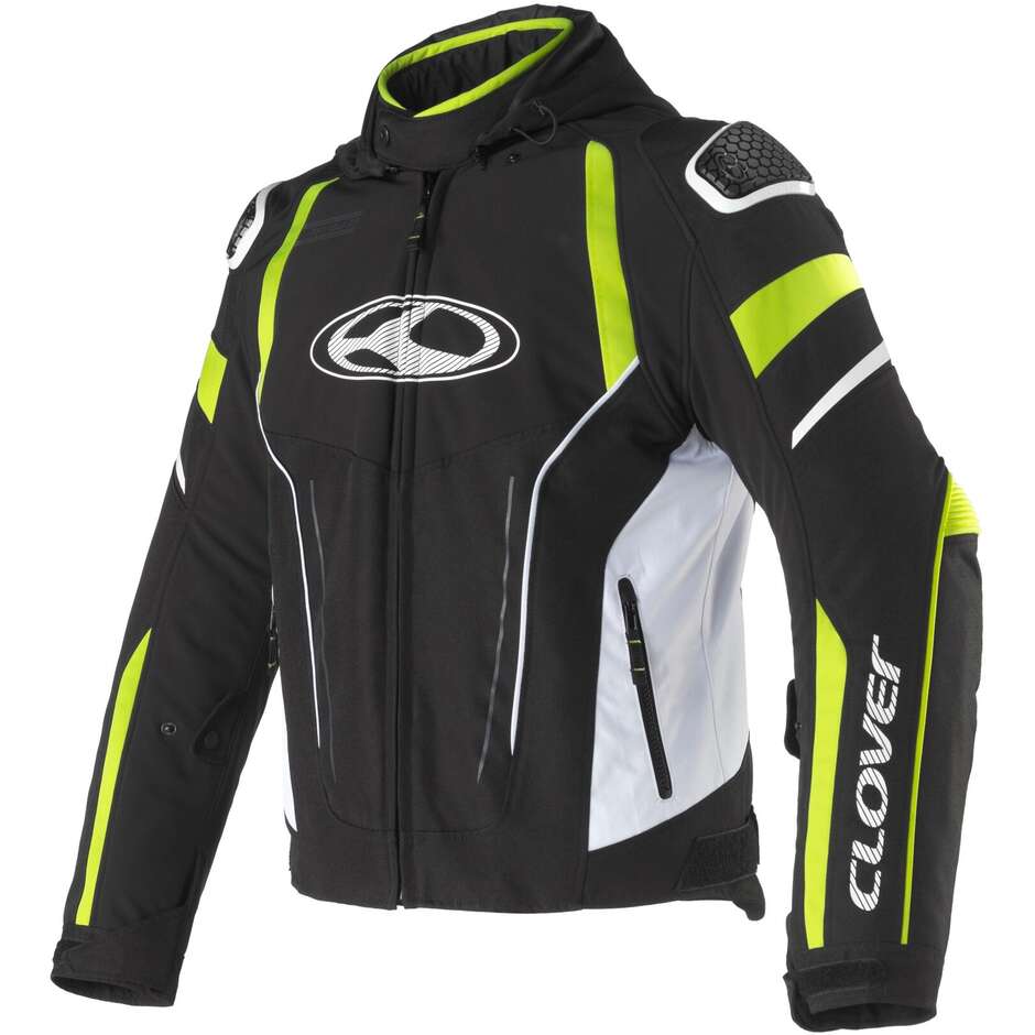 Veste de moto Clover RAINBLADE 3 WP Noir Gris Jaune