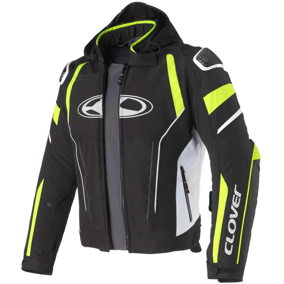 Veste de moto Clover RAINBLADE 3 WP Noir Gris Jaune