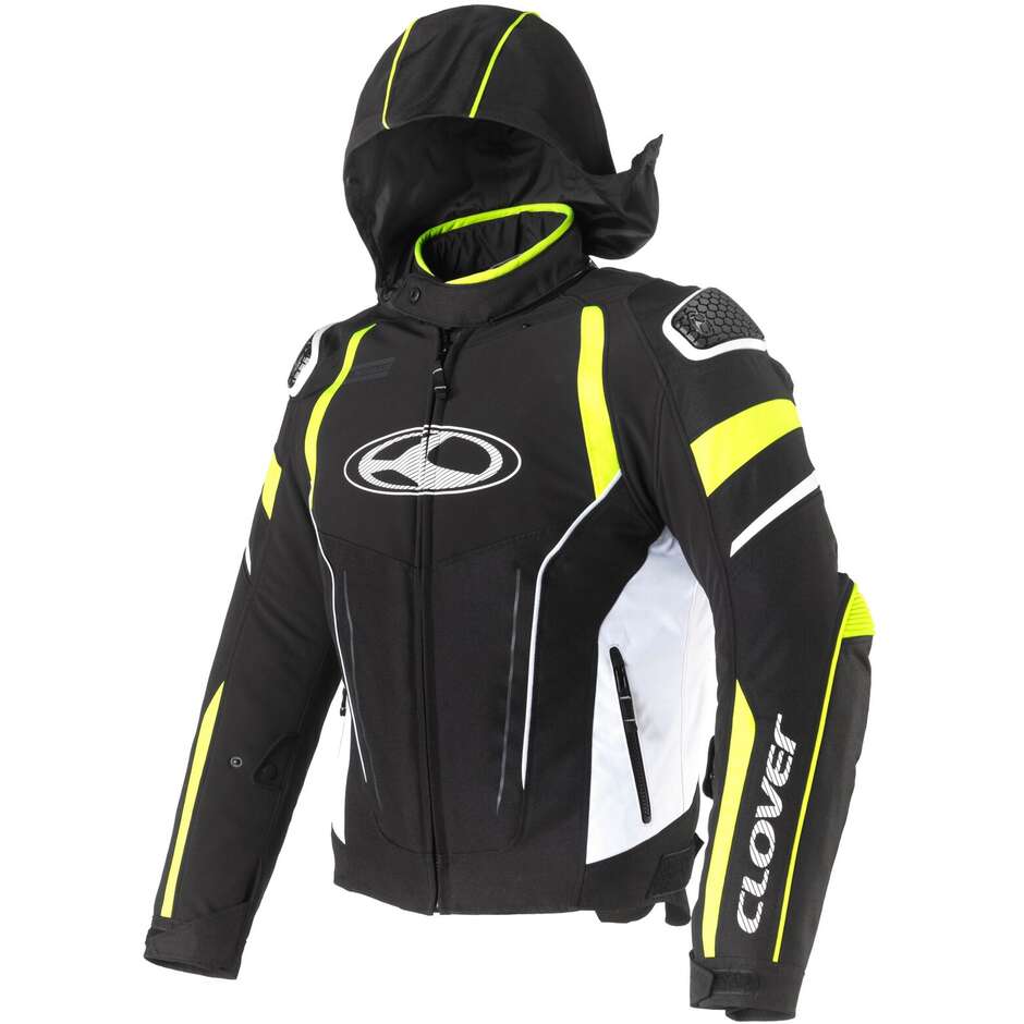 Veste de moto Clover RAINBLADE 3 WP Noir Gris Jaune