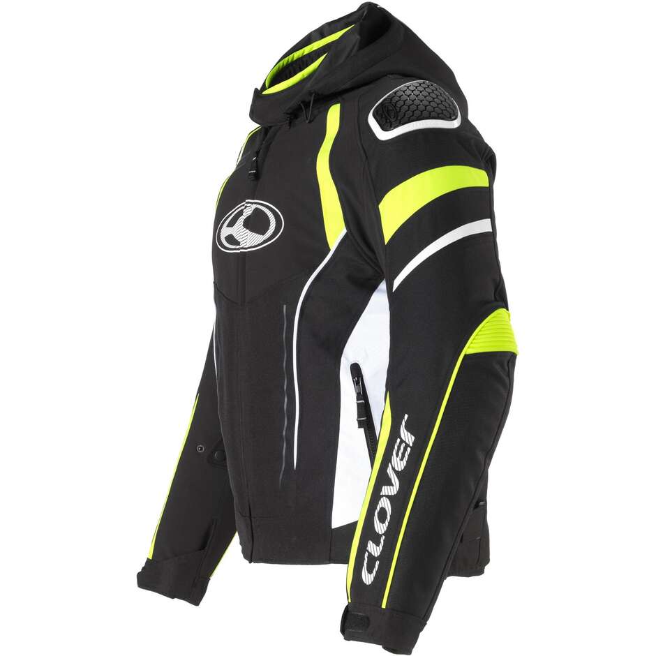 Veste de moto Clover RAINBLADE 3 WP Noir Gris Jaune