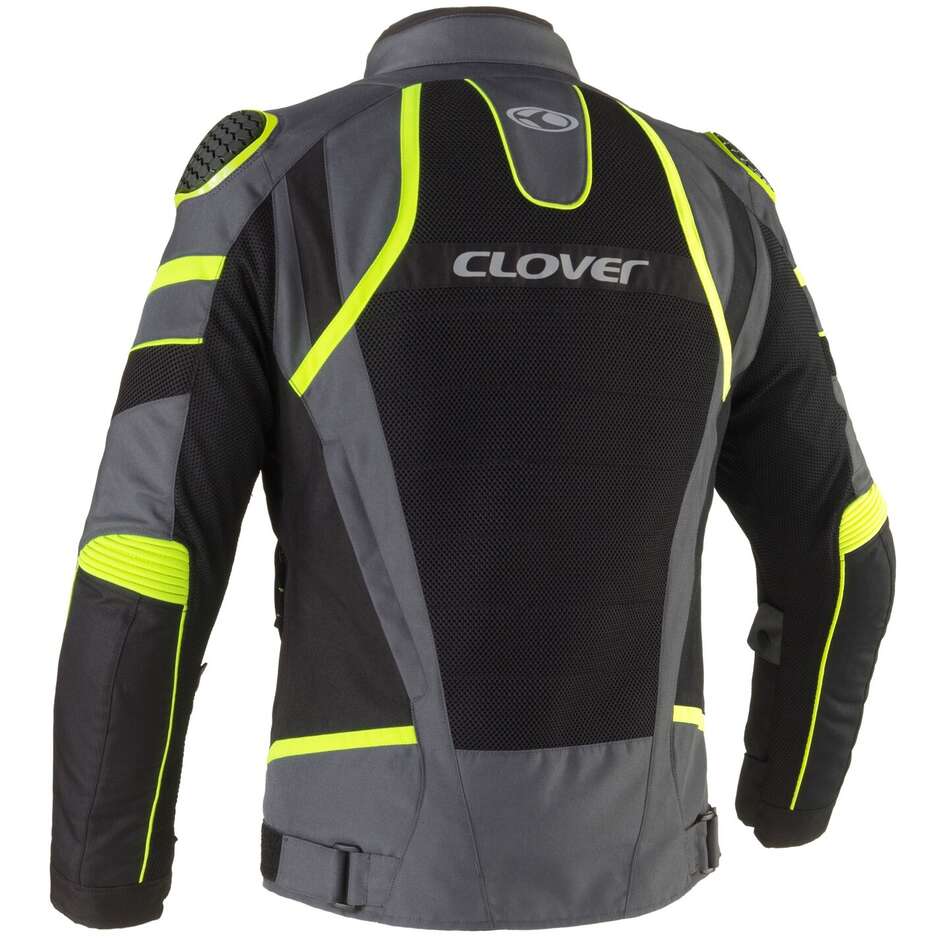 Veste de moto Clover RAINJET 3 WP Jaune Gris foncé Noir