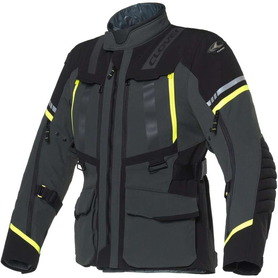 Veste de moto Clover SAVANA 4 WP jaune gris foncé