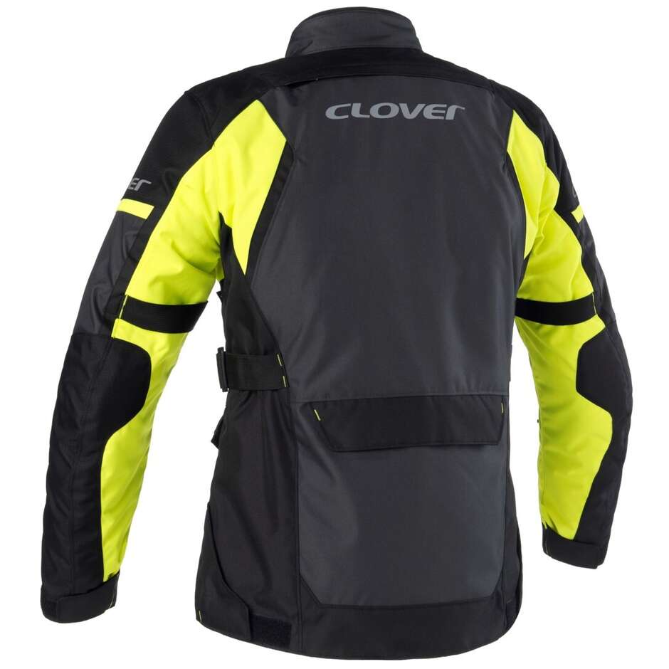 Veste de moto Clover SCOUT 4 WP jaune gris foncé noir