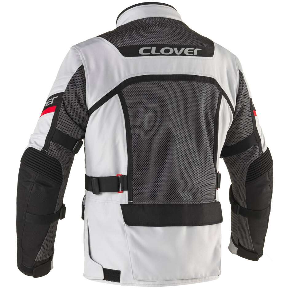 Veste de moto Clover VENTOURING 4 WP Gris Noir Rouge