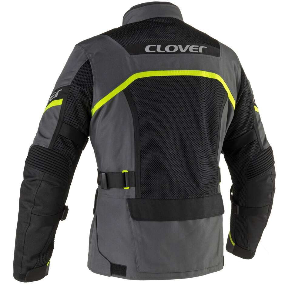 Veste de moto Clover VENTOURING 4 WP Jaune Gris foncé Noir