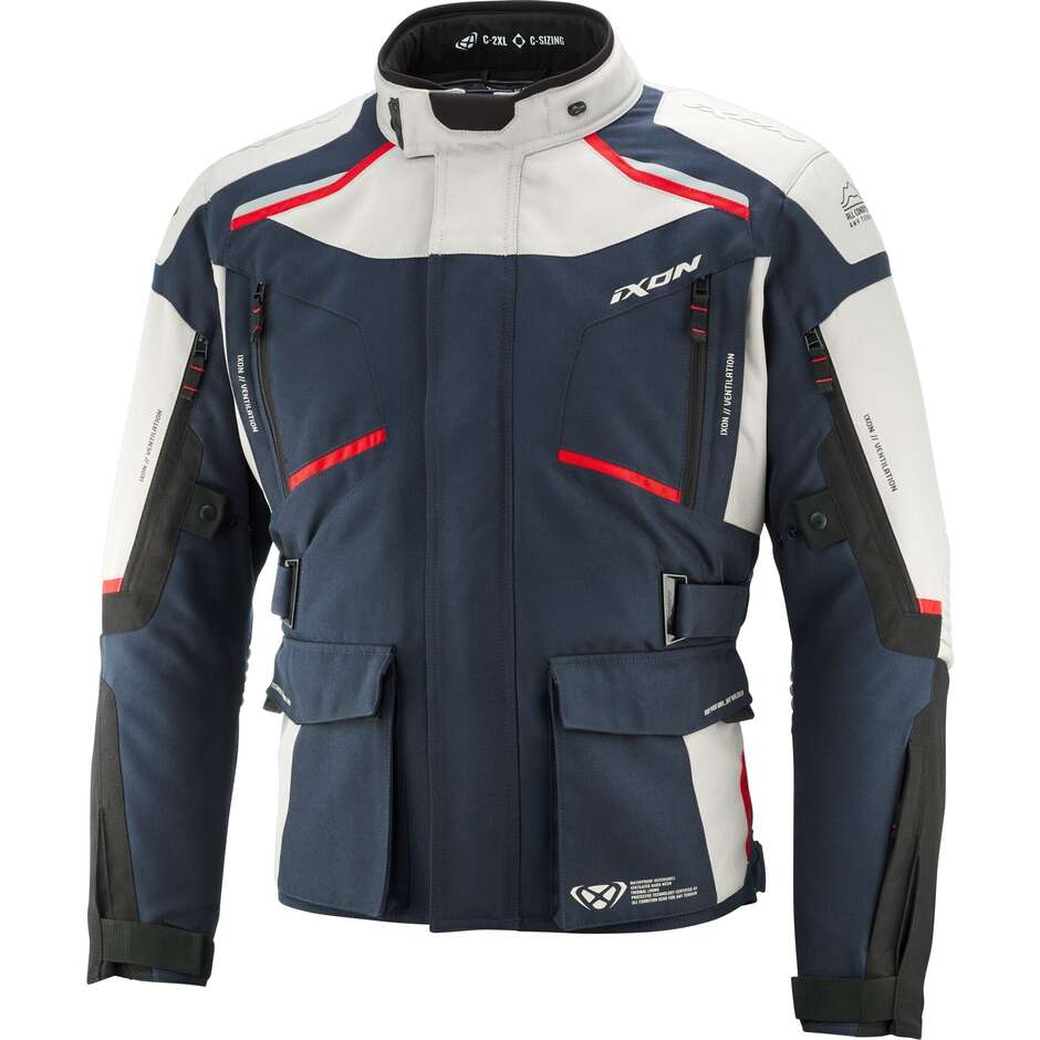 Veste de moto d'été Ixon MIDGARD C GREGE bleu marine et noir - TAILLE C - CONFORMATA