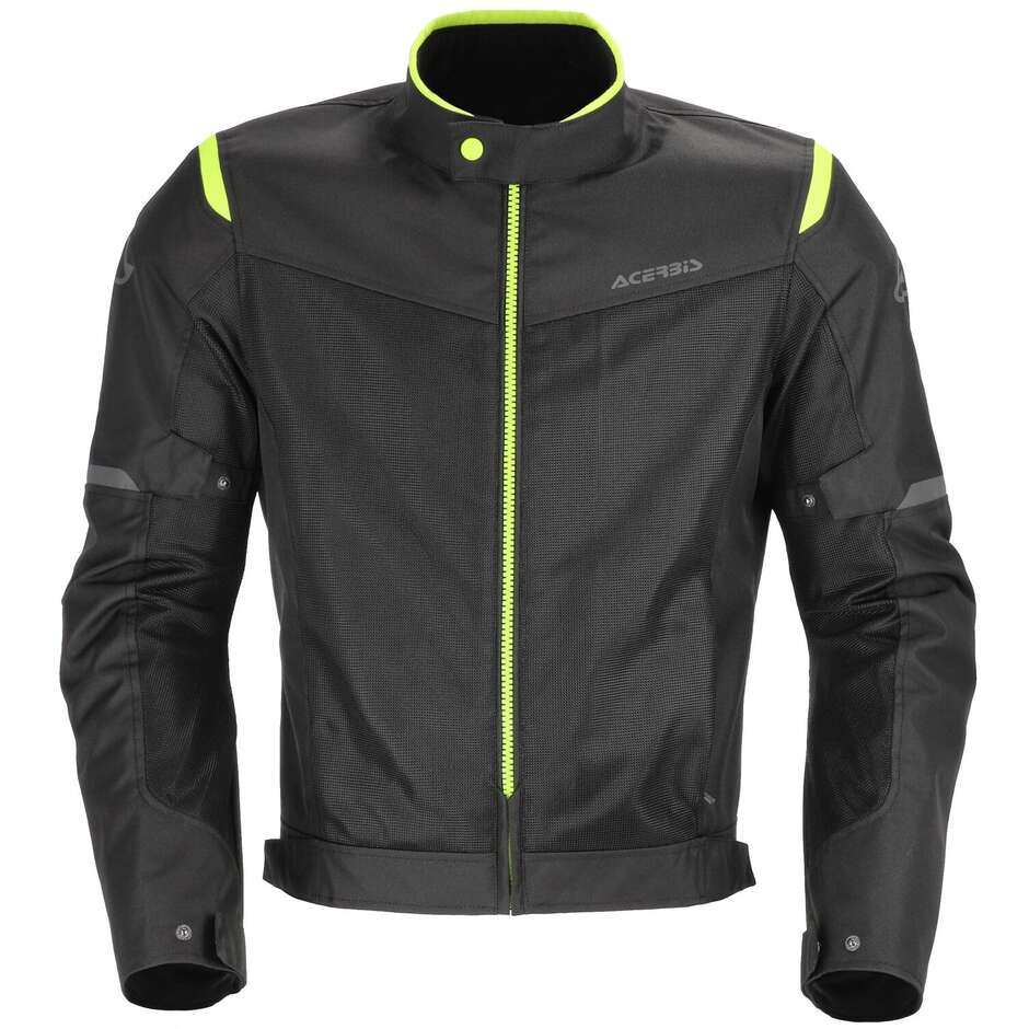 Veste de moto d'été perforée Acerbis New RAMSEY My Vented 2.0 CE noir jaune