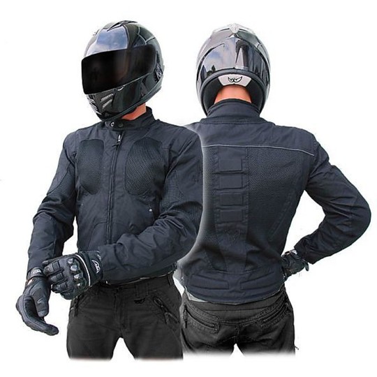 Veste de moto d'été perforée MGP By Berik modèle 502 Air Teck noir