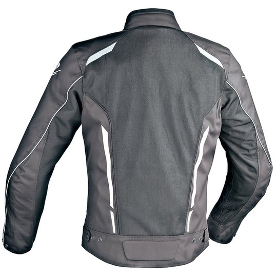 Veste de moto d'été technique en tissu Ixon COOLER Noir Blanc