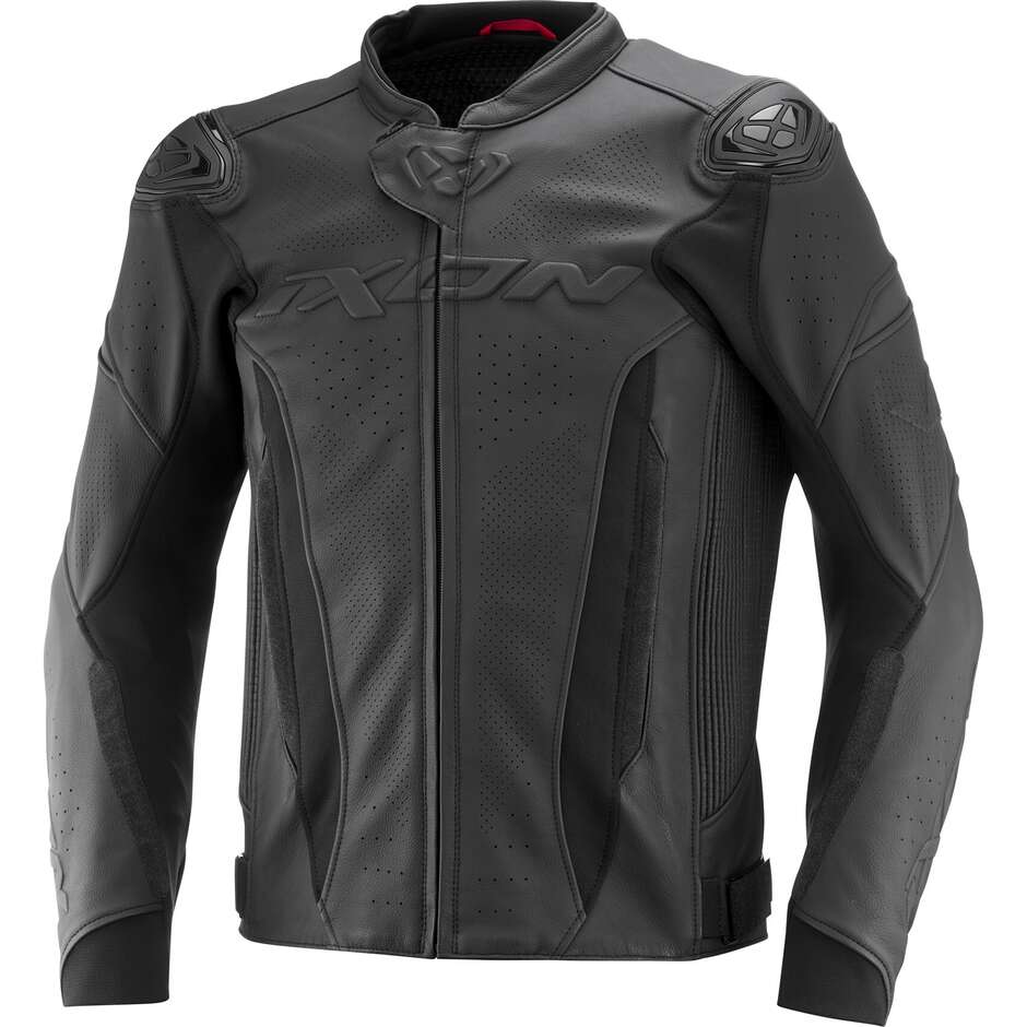 Veste de moto en cuir Ixon VORTEX 3 JKT Noir Noir