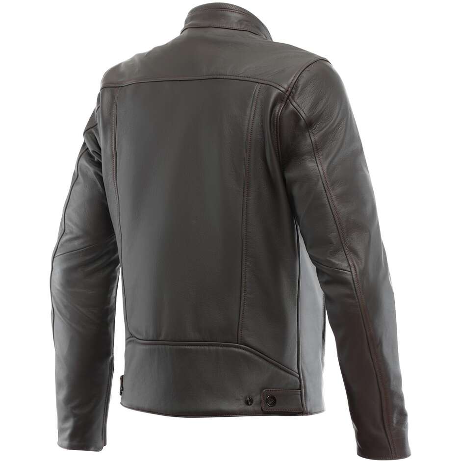 Veste de moto en cuir marron foncé Dainese FULCRO
