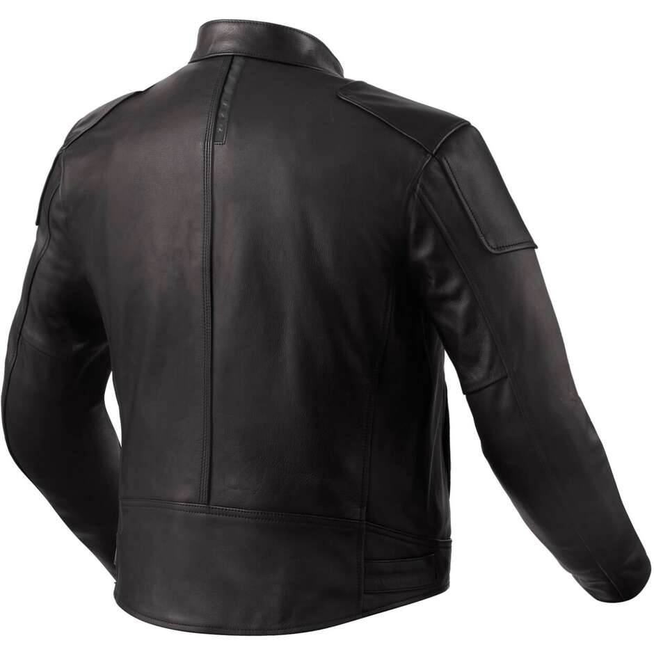 Veste de moto en cuir noir Rev'it MORGAN