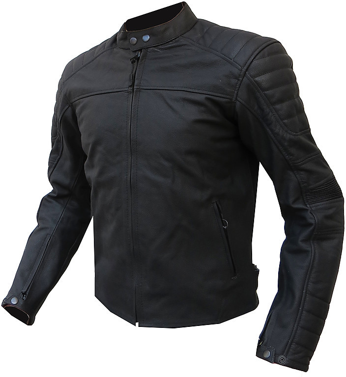 Veste Moto Vintage En Cuir Noir Pour Homme - Style Café Racer Classique, Confort Et Qualité Premium