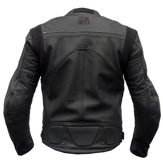 Veste de moto en cuir véritable Berik modèle BRK69 noir