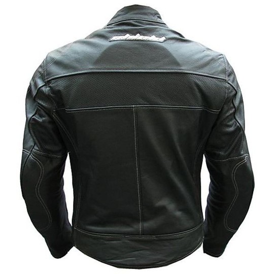 Veste de moto en cuir véritable Sheild Jacket Eagle Model Black
