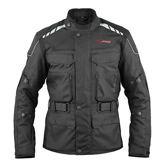 Veste de moto en tissu A-Pro Touring Water Exhaust Black