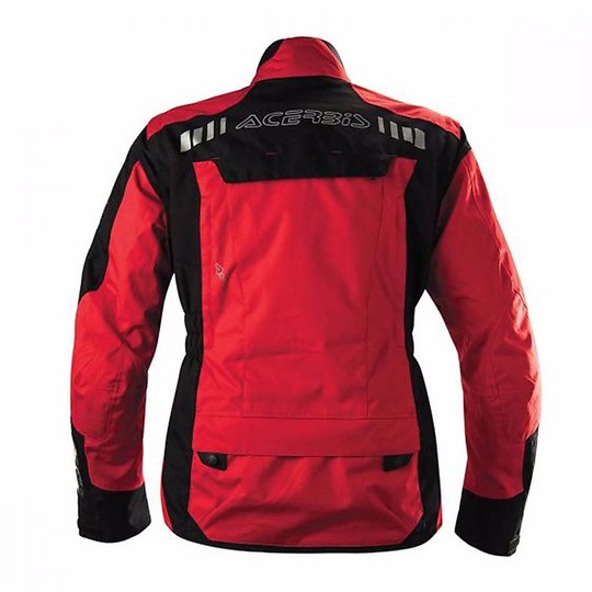 Veste de moto en tissu Acerbis Adventure Touring manches détachables rouge noir