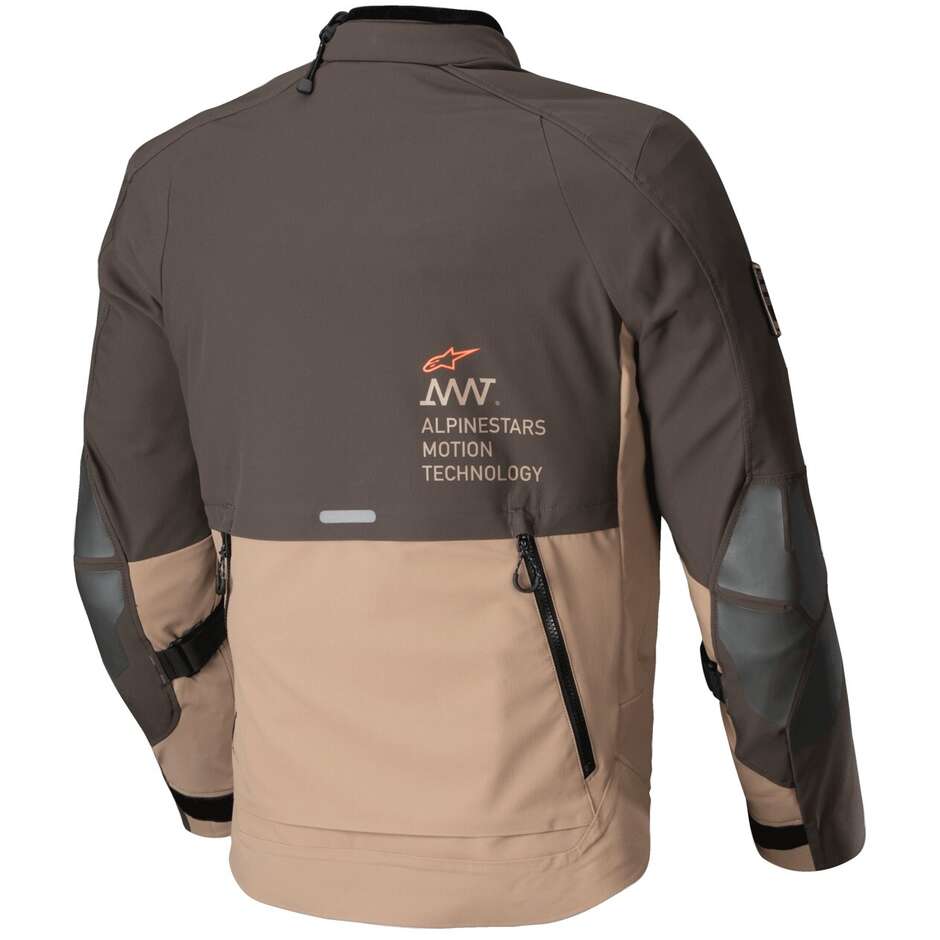 Veste de moto en tissu Alpinestars AMT-8 STRETCH DRYSTAR XF marron foncé kaki