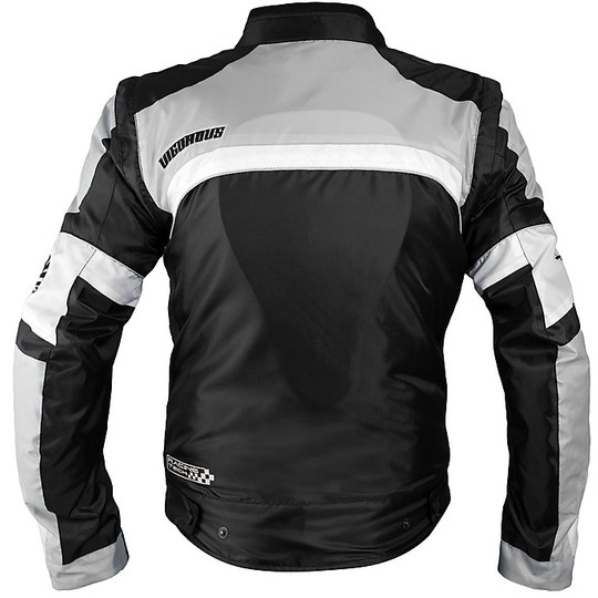 Veste de moto en tissu certifié American-Pro VIGOROUS noir gris