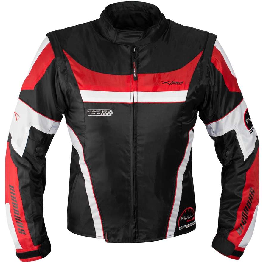 Veste de moto en tissu certifié American-Pro VIGOROUS noir rouge