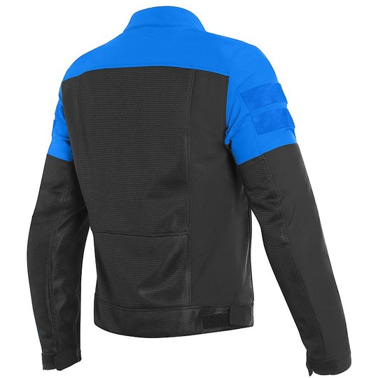 Veste de moto en tissu Dainese AIR-TRACK TEX perforé noir bleu