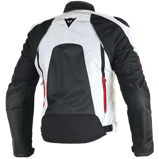 Veste de moto en tissu Dainese Hawker D-Dry noir / blanc / rouge
