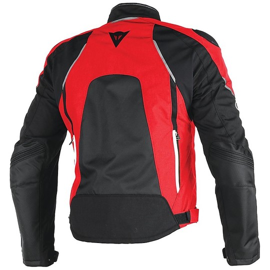 Veste de moto en tissu Dainese Hawker D-Dry noir / rouge / blanc