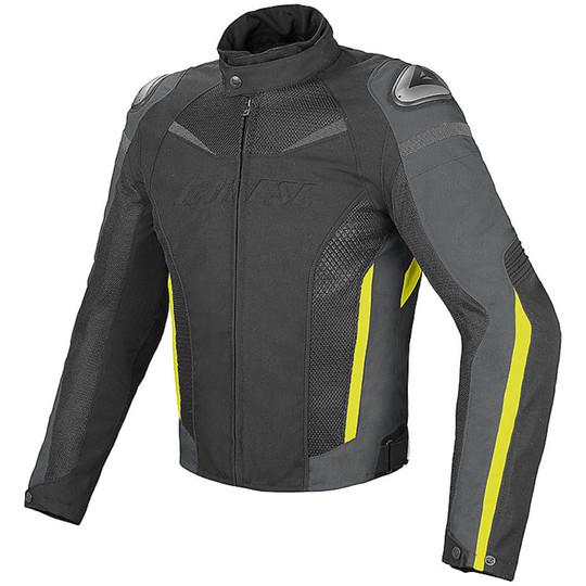 Veste de moto en tissu Dainese Super Speed D-Dry noir / foncé / jaune