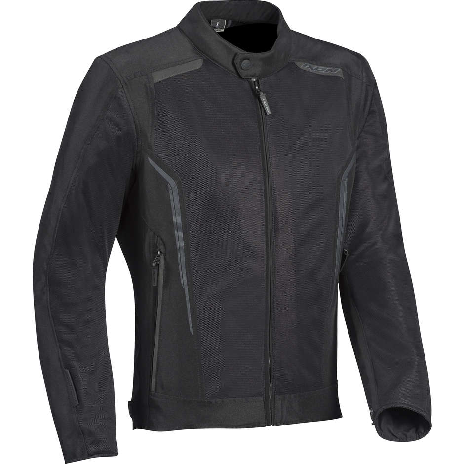 Veste de moto en tissu d'été perforé Ixon COOL AIR Noir
