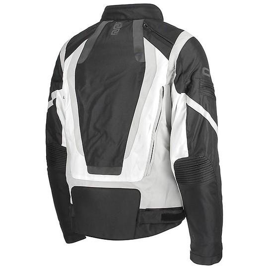 Veste de moto en tissu imperméable OJ Active noir blanc