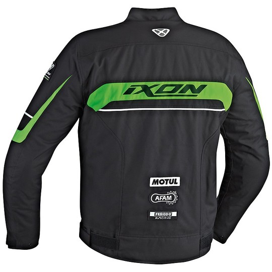 Veste de moto en tissu Ixon Matrix noir blanc vert