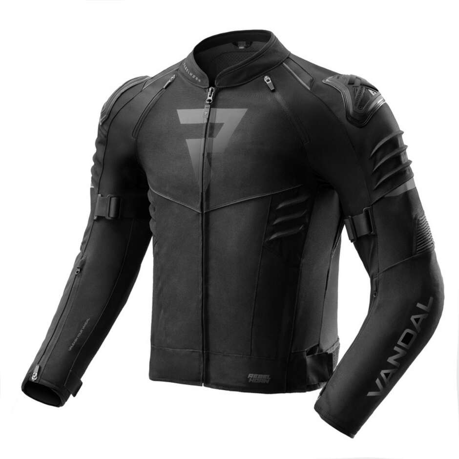 Veste de moto en tissu noir Rebelhorn VANDAL 2