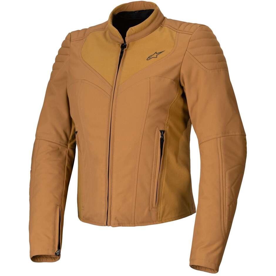 Veste de moto en tissu pour femme Alpinestars ISLA WR WOMEN Utility marron clair or