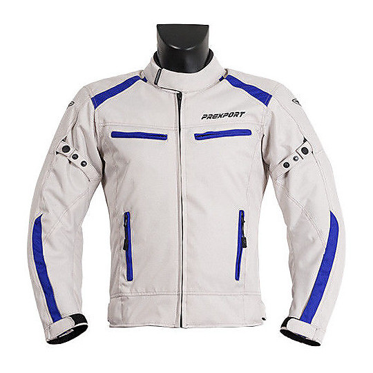 Veste de moto en tissu Prexport Europe blanc bleu