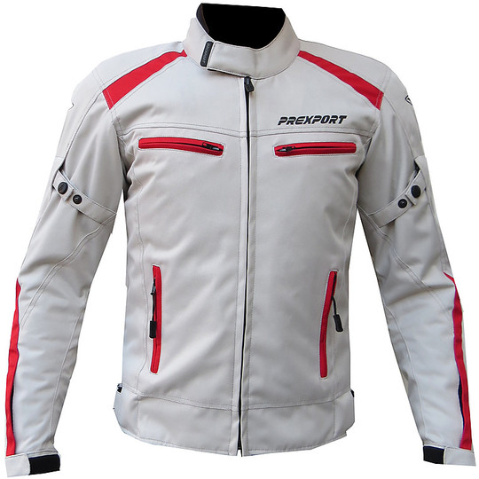 Veste de moto en tissu Prexport Europe blanc rouge