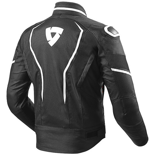 Veste de moto en tissu Rev'it VERTEX noir blanc