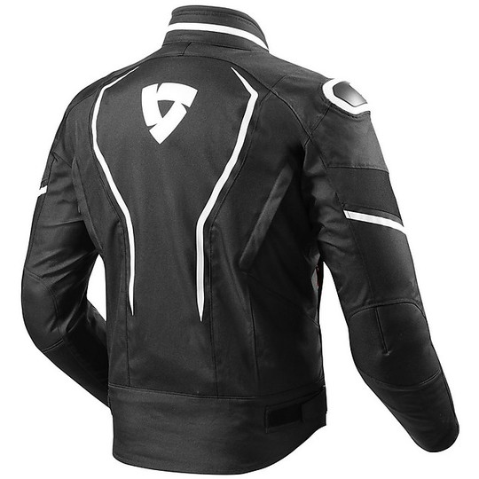 Veste de moto en tissu sport Rev'it VERTEX TL noir blanc