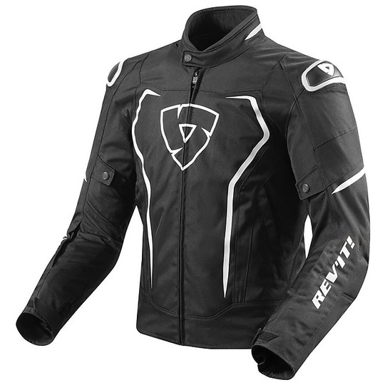 Veste de moto en tissu sport Rev'it VERTEX TL noir blanc
