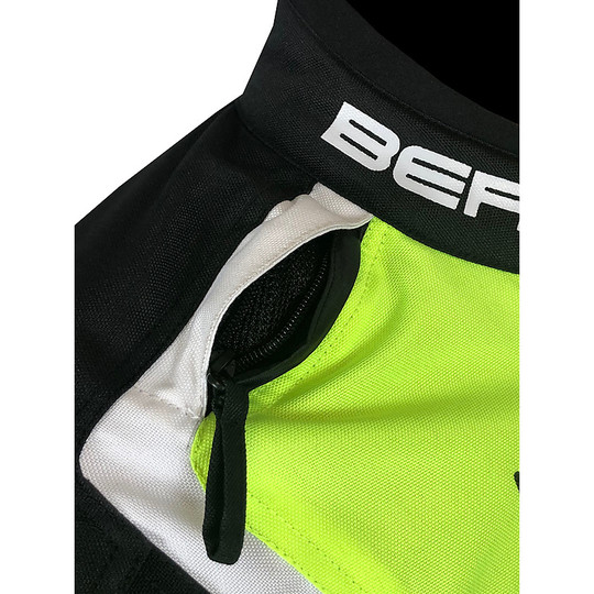 Veste de moto en tissu technique Berik 2.0 NJ-173302 noir blanc